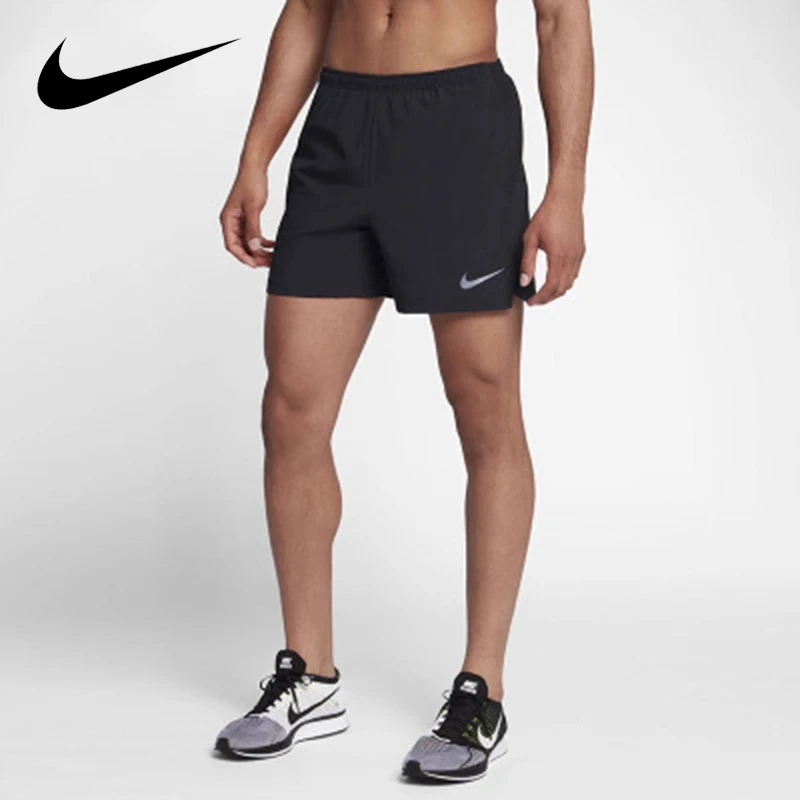 Original Nike Men\'s Quick Dry Running Equipment Fitness Fashion Sports with Lined Casual Black Shorts 856837-011