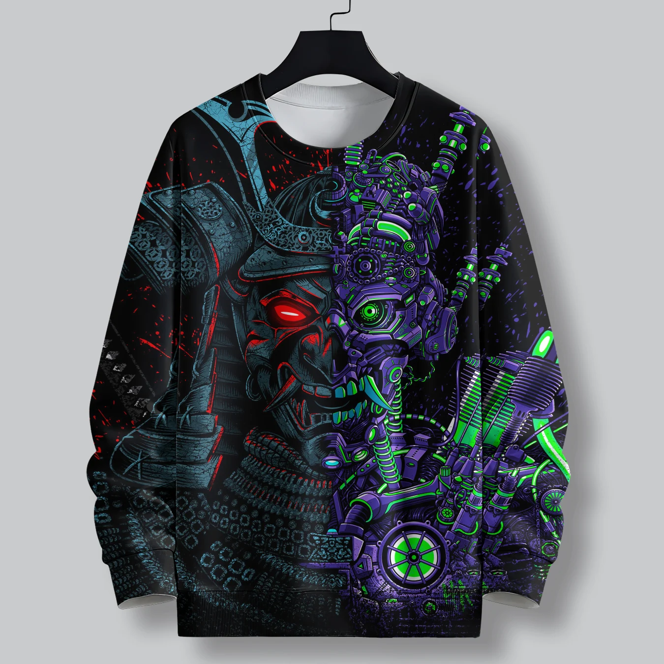 MSIEESO Men Sweatshirt Japanese Sakura Warrior Printed Sportshirt Women Long Sleeve Casual Sweater Male Streetwear Tops