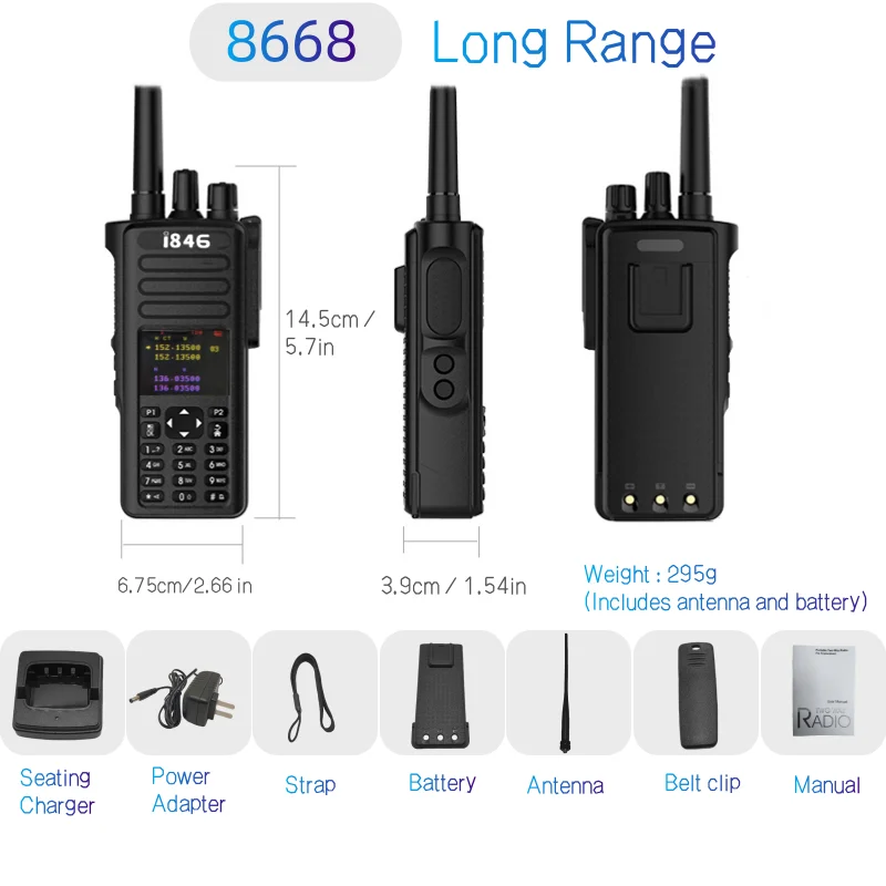 Walkie Talkie CE GMRS, 8668 rádio bidirecional, Alto e Poderoso Longo Alcance, 5W ou 10W, UHF