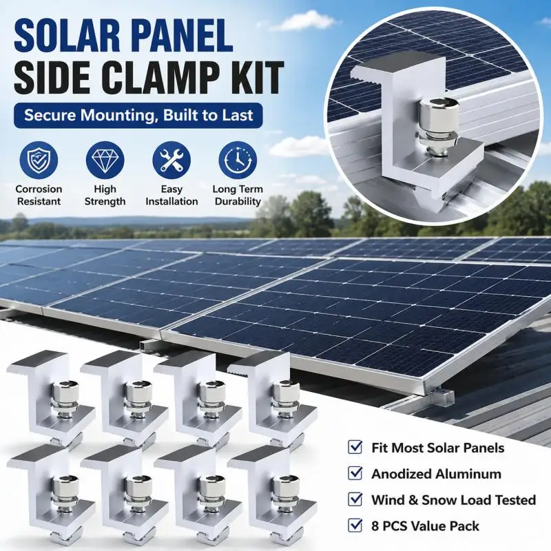 【HG】4/8/12pcs 10Pcs Solar Photovoltaic Mounting PV End Clamps  Clamps For Solar Module Solar Panel Racking Mounts Accessories