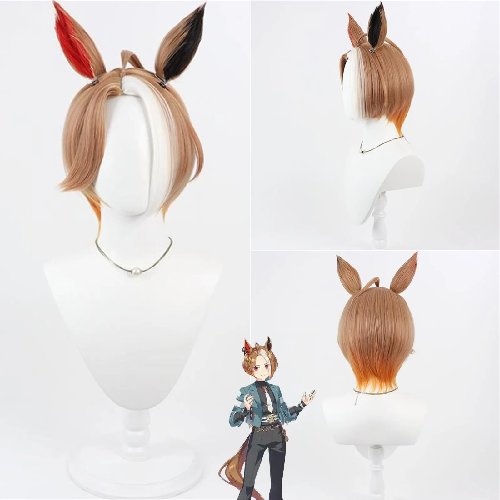 Cosplay Uma Musume Pretty Derby Casino Drive Wig Anime game party wig, ear tail synthetic heat-resistant wig