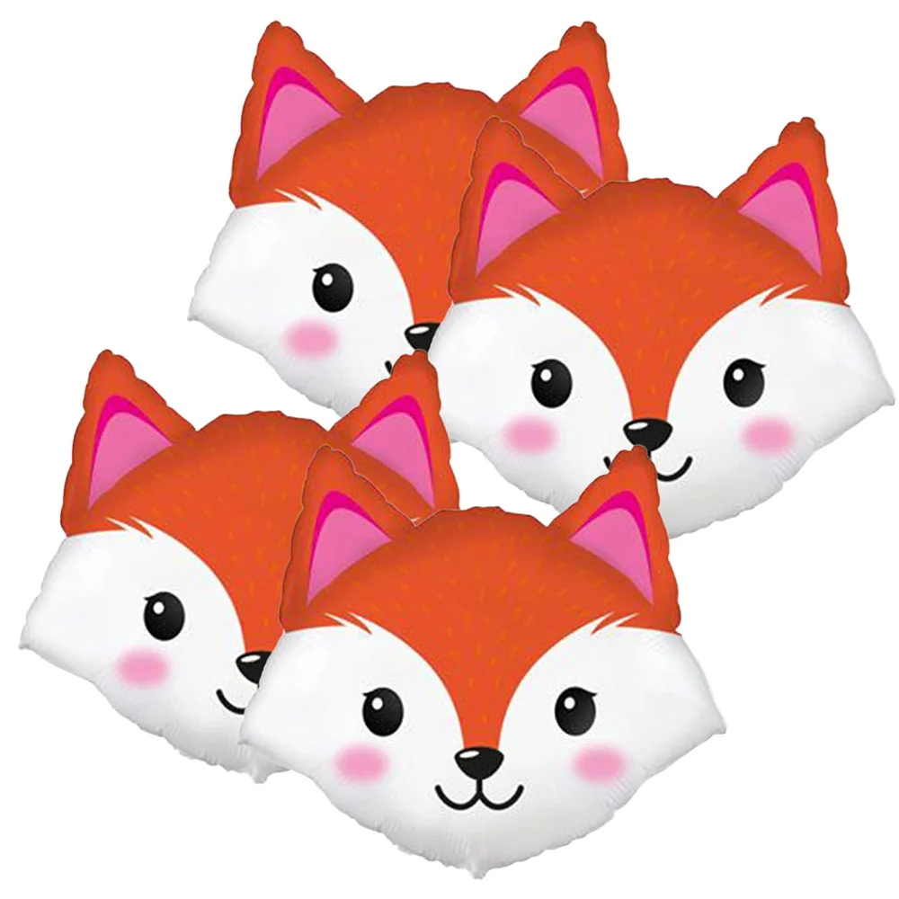

4pcs Fox Head Foil Balloons 85x60cm Children's Forest Fox Birthday Party Decoration Supplies