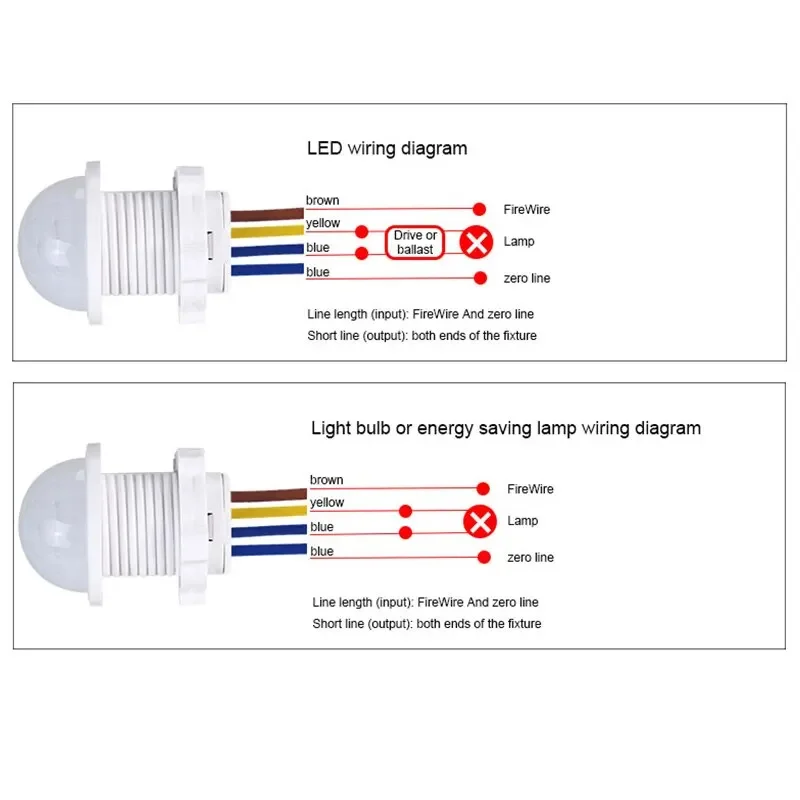 1-4PCS Mini PIR Motion Sensor Light Switch AC 110V- 240V Human Body Infrared Detector Auto On Off For Home No Adjustable Delay