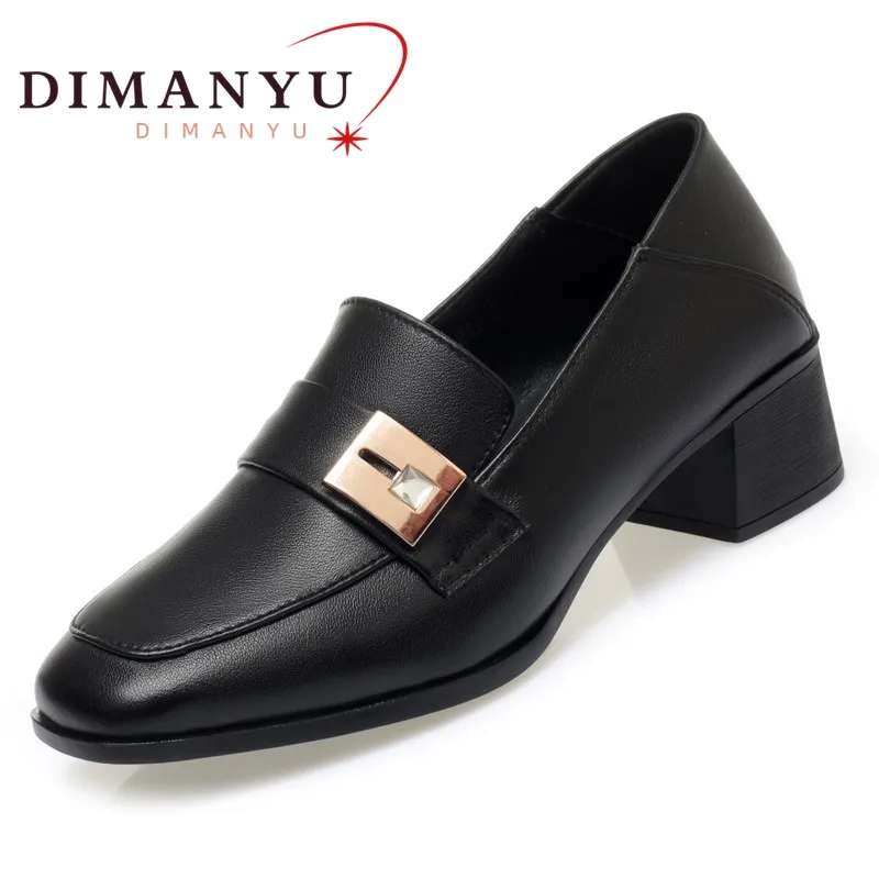 

DIMANYU Dress Shoes Women 2024 Fall New Genuine Leather Office Shoes Ladies Large Size Work Shoes Women