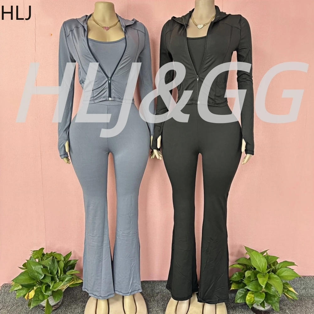

HLJ осенние новые повседневные однотонные облегающие комбинезоны, комплекты из двух предметов, женские тонкие комбинезоны на тонких бретельках и пальто с длинными рукавами, наряды