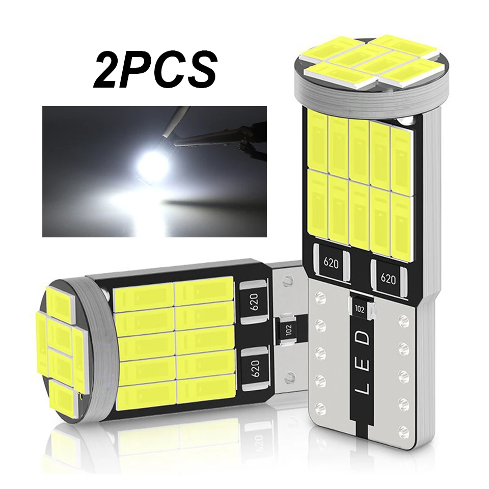 Luz Led de alto brillo para coche, Bombilla de lámpara T10 W5W de 2 piezas, 26smd 4014 Smd, accesorios para automóvil, placa de matrícula,