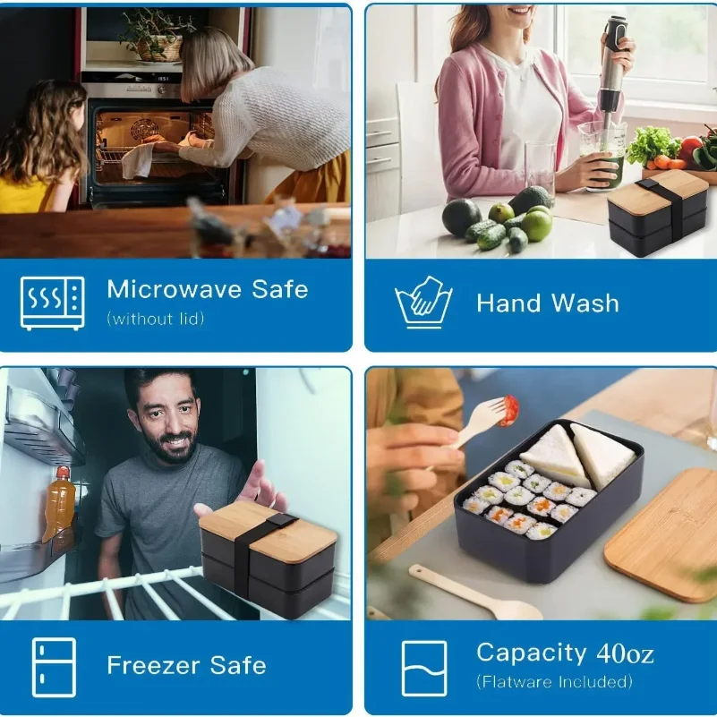 Adult Bento Lunch Box, 2-Tier  - Food Storage Microwave Safe recension och pris