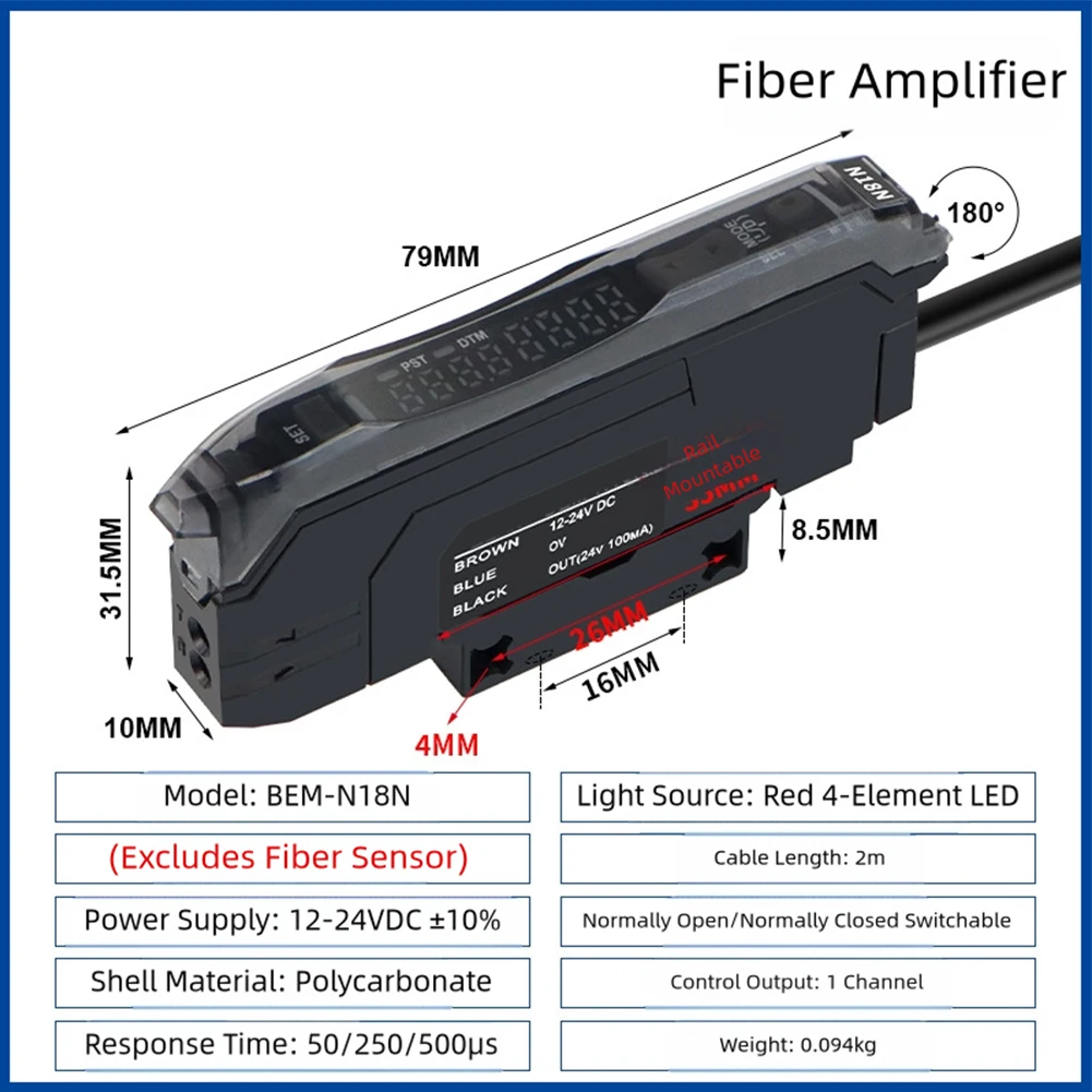 For M3 -M6 Fiber Optic Sensor Pstainless Steel Probe Induction Photoelectric Switch Power Tools Replacement Sensor Spare Parts