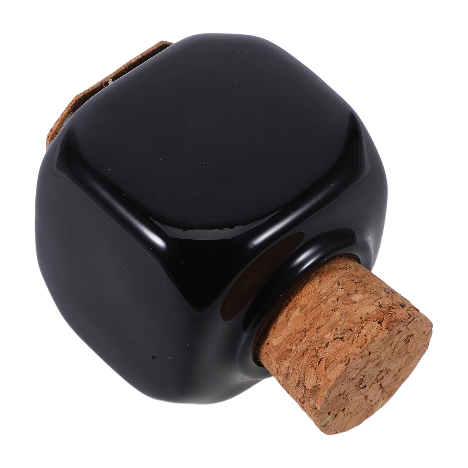 

Black Ceramic Manicure Bottle Reusable Nail Art Organizer Compact Storage for Liquids Powders Designs Easy to Carry in Purse