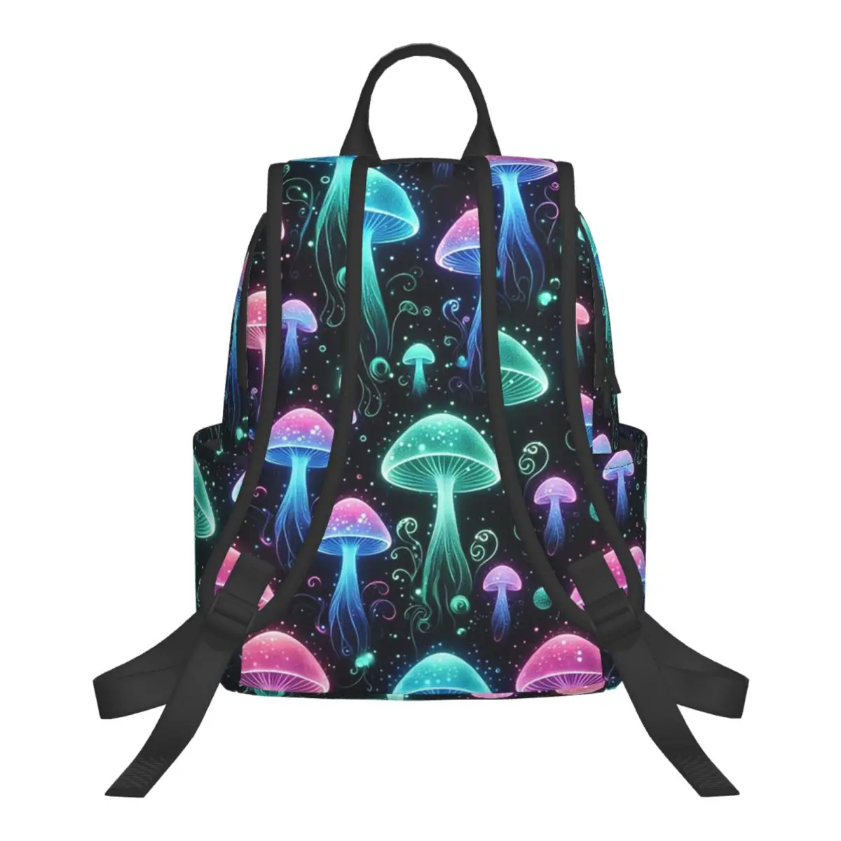 Luminous Transparent Mushroom Student Backpack School Bag Hiking Travel Daypack for Men Women Bookbag Shoulder Bags