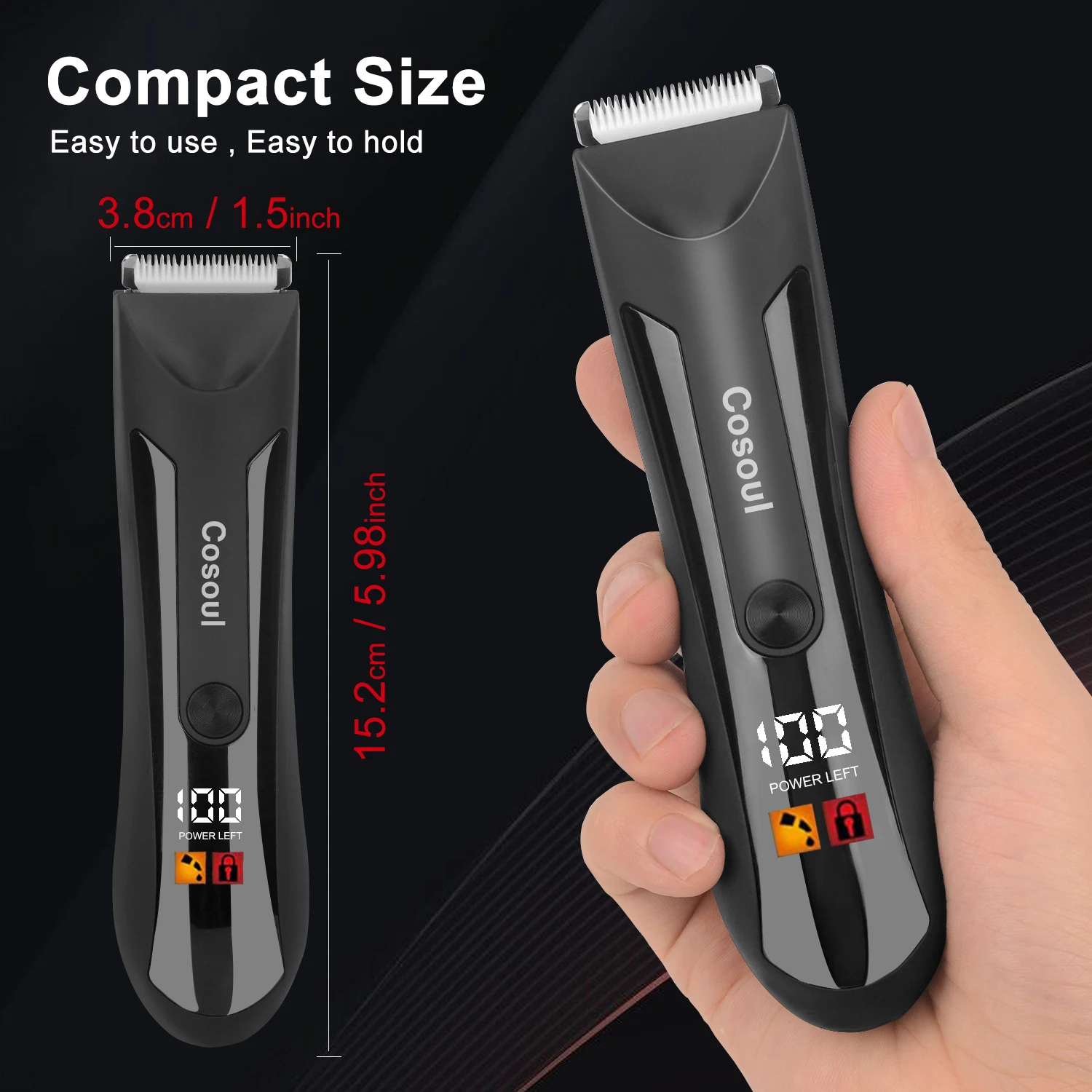 Cosoul Körperhaarschneider für Männer, Hodenhaarschneider, Schamhaarrasierer, Intimbereich-Haarentferner, Bikini-Trimmer, Damen-Intimhaarschneider – Detail 7