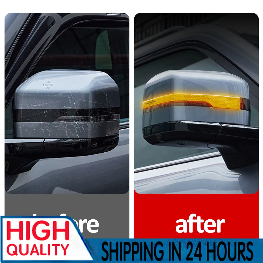 New Rearview Mirror Reflective Warning Sticker For BYD Leopard 5 3D Anti-Scratch Exterior Protection Decal Anti Scratch Pcs
