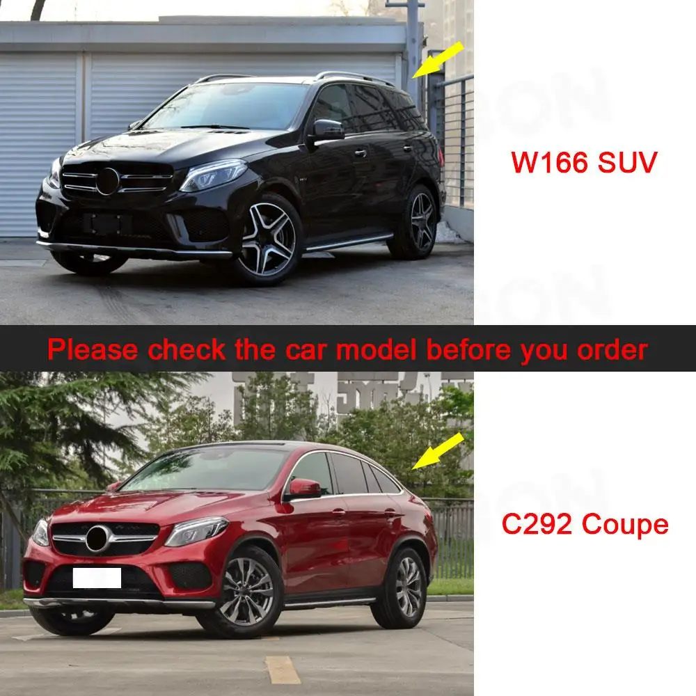 

Front Bumper Lip Grilles Set For Mercedes-Benz GLE Coupe 2015-2019 ABS Gloss Black Silver Racing Splitter Car Accessories