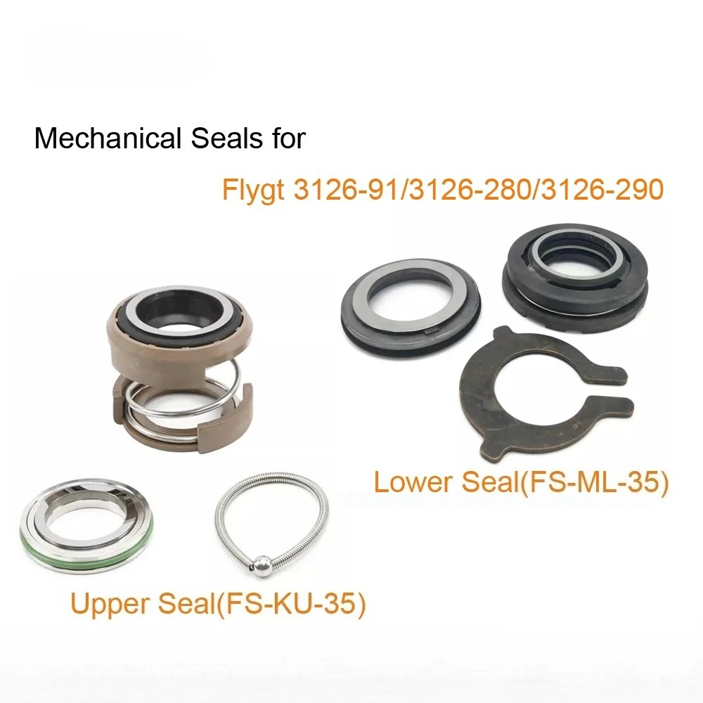 

Flygt Mechanical Seals FS-KU-35 FS-ML-35 Upper Seal+Lower Seal Size 35mm For Flygt Pump 3126-91/3126-280/3126-290 TC/TC/VIT