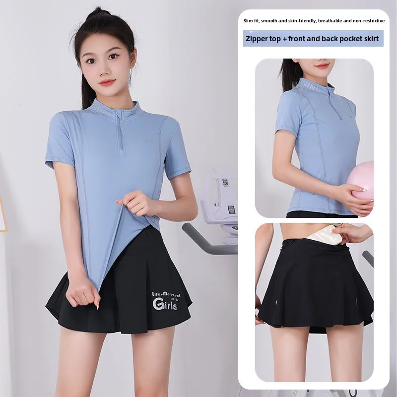 

Весенне-летний профессиональный комплект спортивной одежды для тенниса, женская сексуальная одежда для йоги, облегающая одежда для фитнеса, одежда для бега и велоспорта