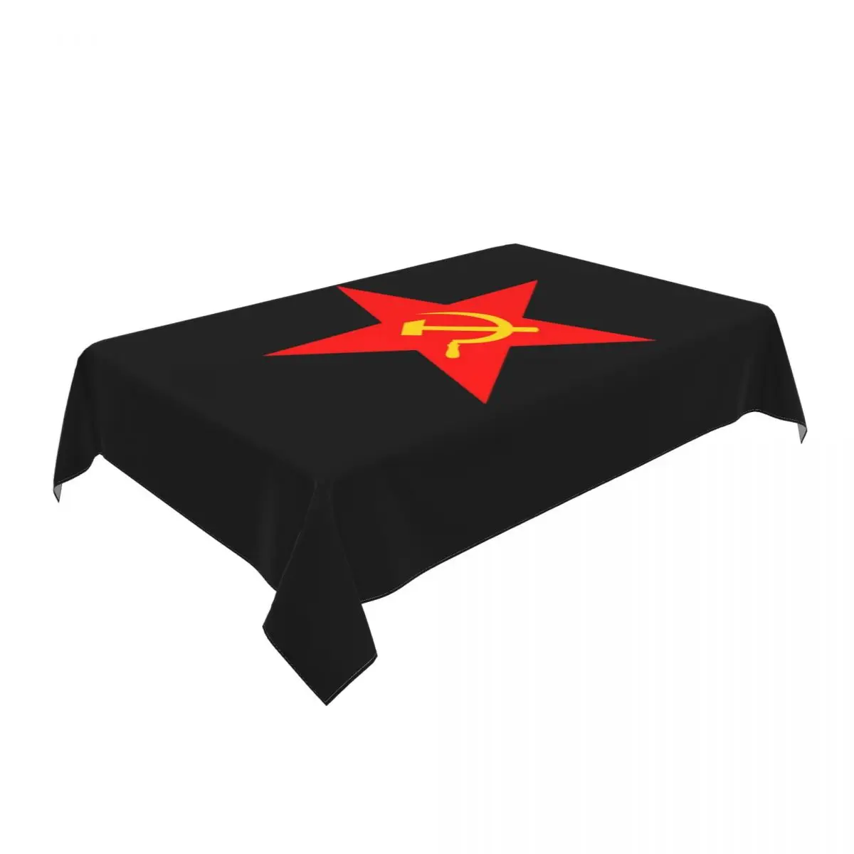 Rectangular Waterproof Hammer Sickle Red Star Communist Star Tablecloth Backing Table Covers USSR CCCP Communism Table Cloth