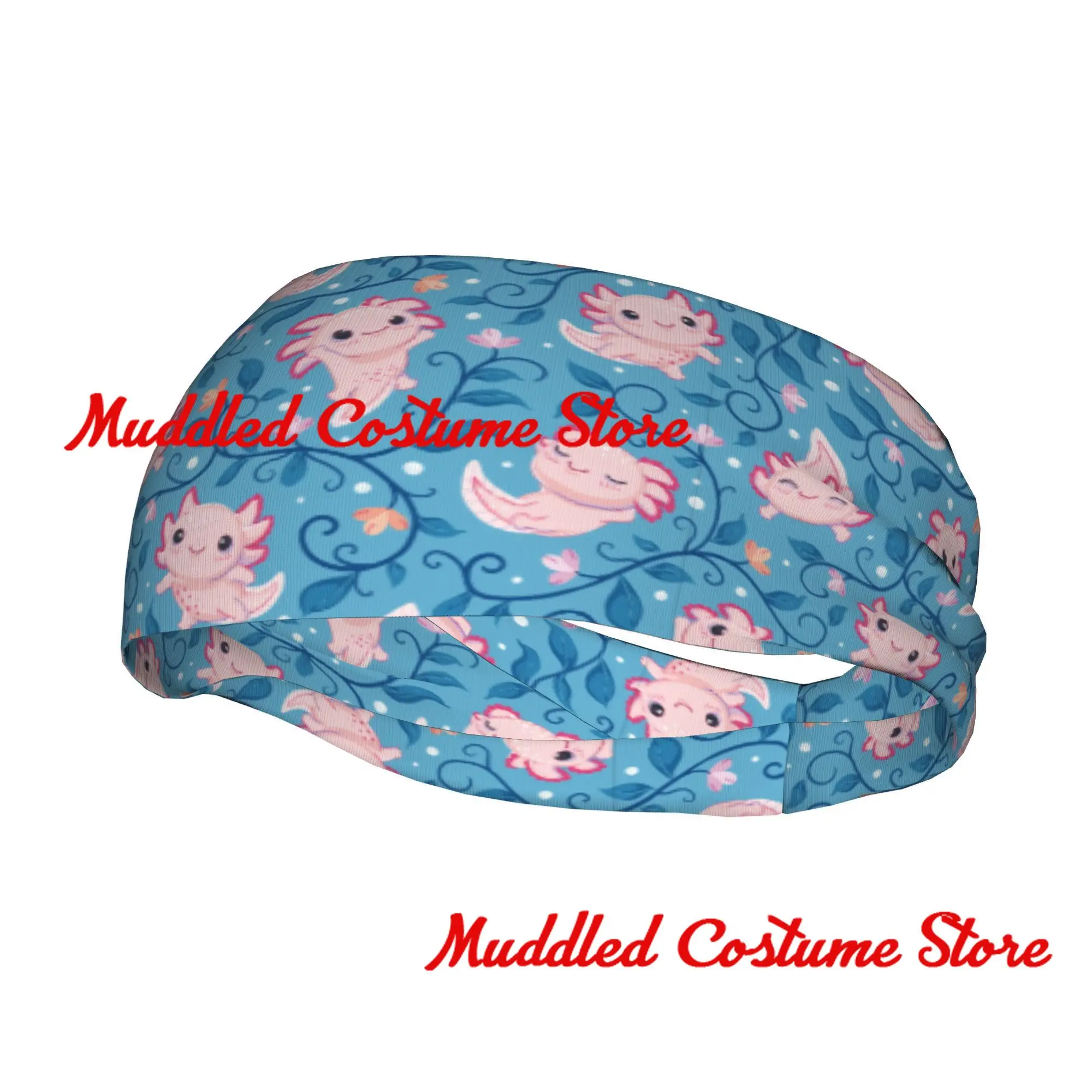 

Детская спортивная повязка на голову Аксолотль Саламандра, эластичная повязка на голову для йоги и фитнеса, эластичная повязка на голову