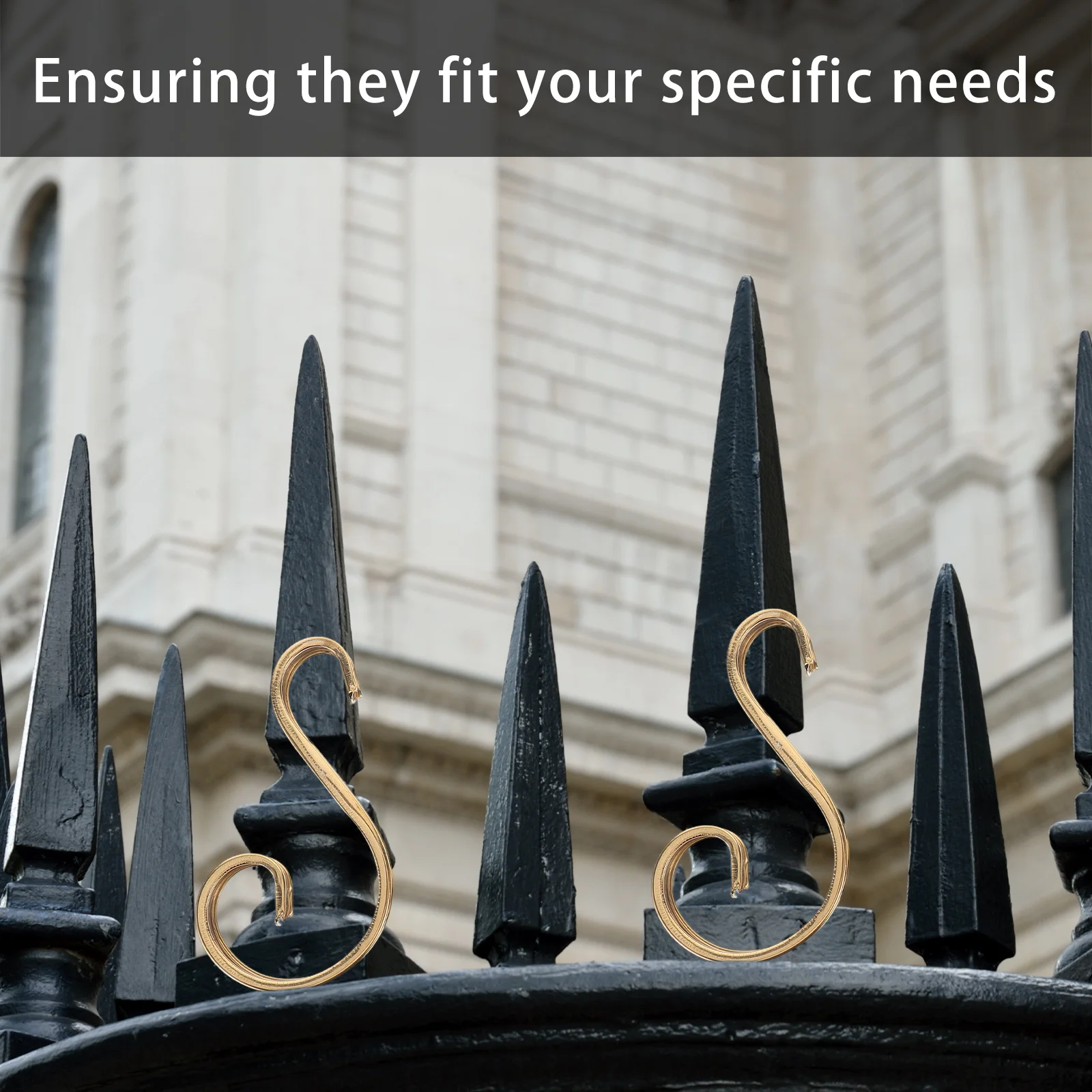 

4pcs Stainless Steel -Shape Fence Decorations For Gate Balcony Railing Outdoor Garden Ornaments Metal Charm Fence