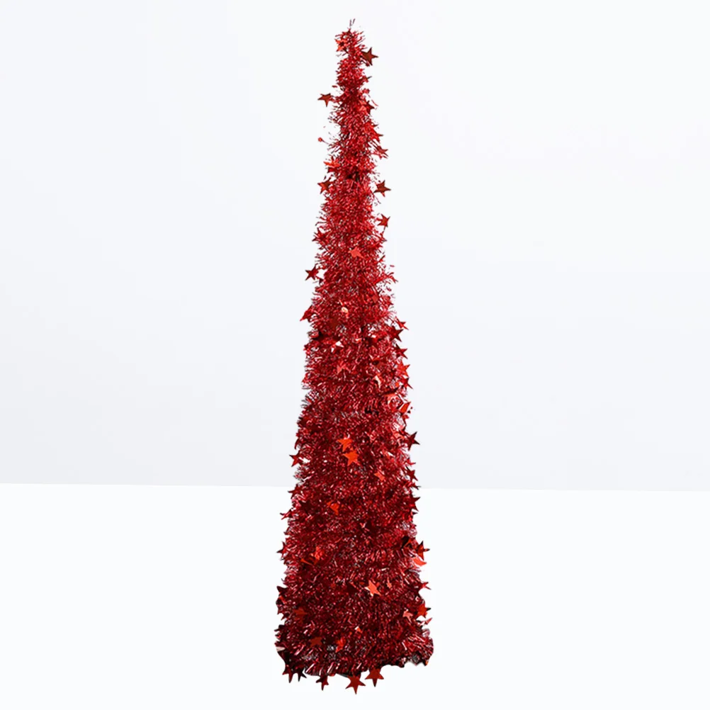 

120 Cm Folding Christmas Tree for Apartment Small Trees Decoration White Xmas Collapsible Out Desktop Cat