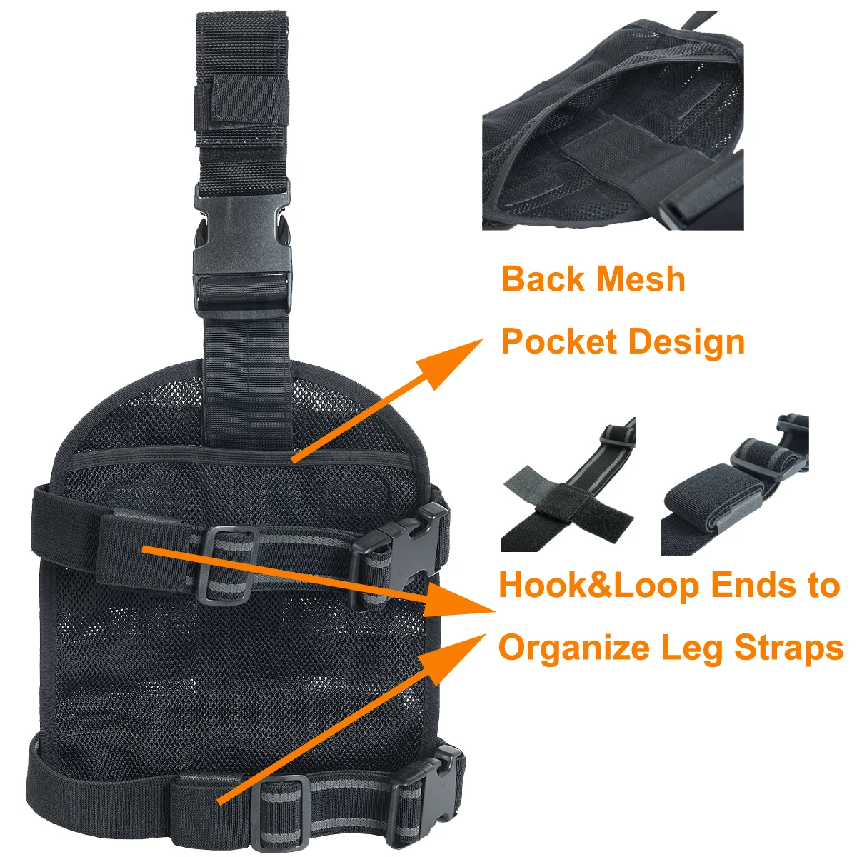 TAFTACFR Tactical Heavy Duty Mesh MOLLE Drop Leg Platform Universal Panel with Adjustable Belt & Thigh Straps