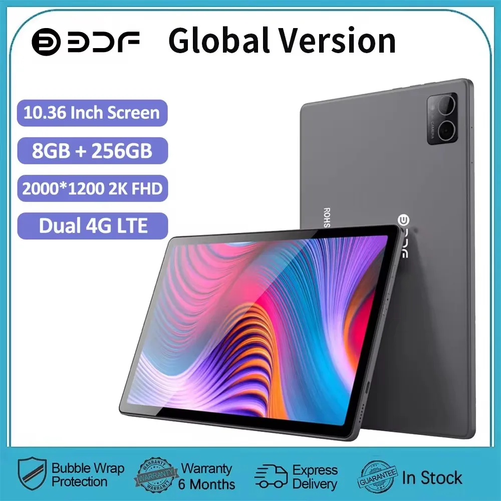 الإصدار العالمي الجديد 10.36 بوصة 5G WiFi Tablets 2K FHD Display Android ثماني النواة 8GB RAM 256GB ROM Dual 4G LTE Tablet PC 8000mAh