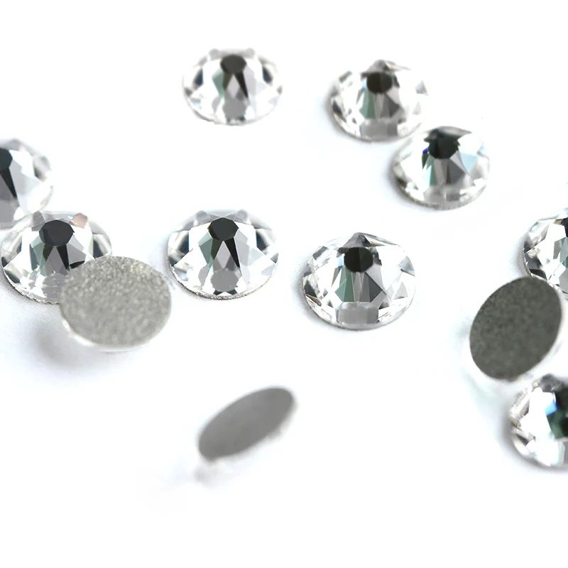 PUBRILEX 8 große, 8 kleine, 6A Kristall-Nagelsteine, flache Rückseite, ohne Hotfix, 2088 Stil, 16 Facetten, für Kleidung, Kleider, Nagelkunst – Detail 3