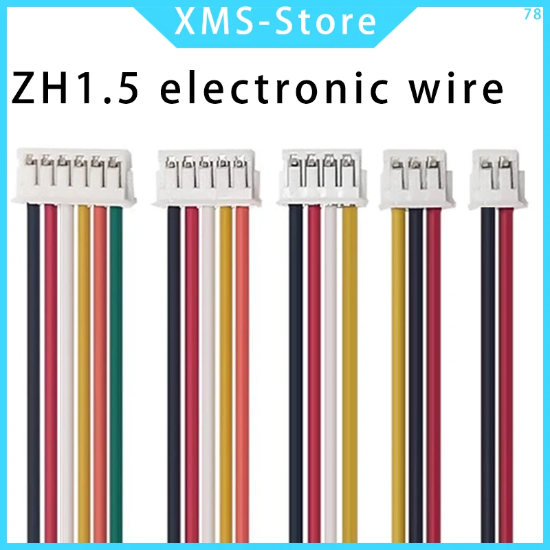 10PCS JST ZH1.5 ZH 1.5mm Wire Cable Connector 2/3/4/5/6/7/8/9/10/12 Pin 1.5MM Pitch Plug 10CM/20cm/30CM Wire Length 28AWG