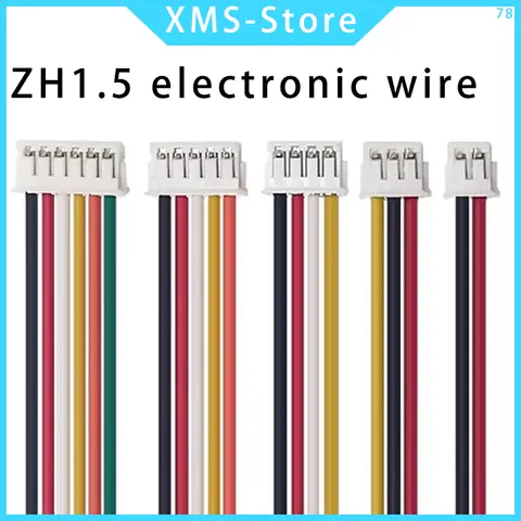 10PCS JST ZH1.5 ZH 1.5mm Wire Cable Connector 2/3/4/5/6/7/8/9/10/12 Pin 1.5MM Pitch Plug 10CM/20cm/30CM Wire Length 28AWG