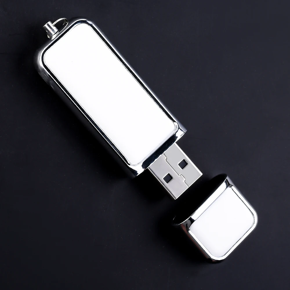 لون الطباعة هدية صندوق محرك فلاش USB 128 جيجابايت شعار الحرة الجلود القلم محركات 64 جيجابايت الأبيض ذاكرة عصا 32 جيجابايت 16 جرام 8 جرام U القرص هدية الزفاف