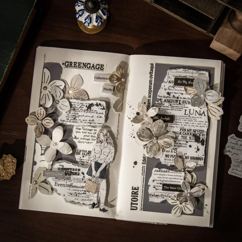 6 แพ็ค/ล็อต English Rhapsody Series series น่ารักน่ารัก retro decorativepaper masking washi สติกเกอร์