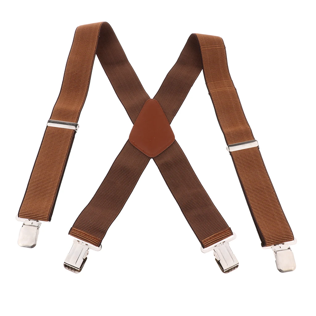 بنطلون رجالي بحمالات قابلة للتعديل على شكل حرف Y من الخلف بمشبك عريض وحزام حزام لبدلة العمل الرسمية