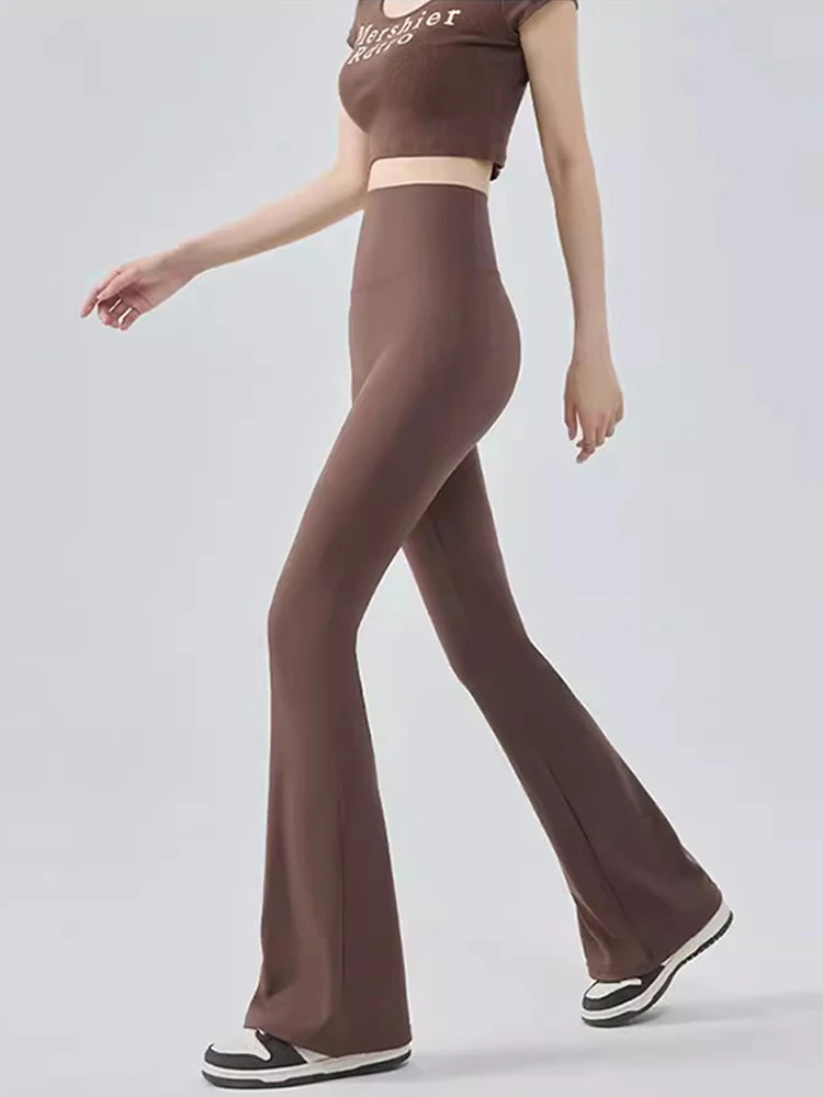 

Новые женские повседневные расклешенные брюки для йоги с высокой талией, весна-осень, Michael Keble, утягивающие, с принтом, с высокой посадкой