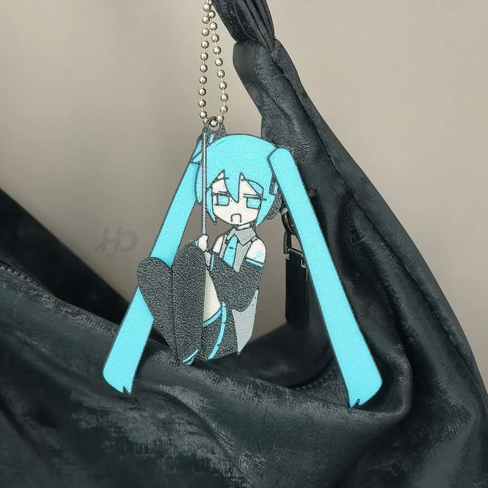 Hatsune Miku Persönlicher Zweidimensionaler Cartoon-Schlüsselanhänger Kreativer Niedlicher Kawaii Animations-Peripherieartikel Rucksack-Dekoranhänger – Detail 2