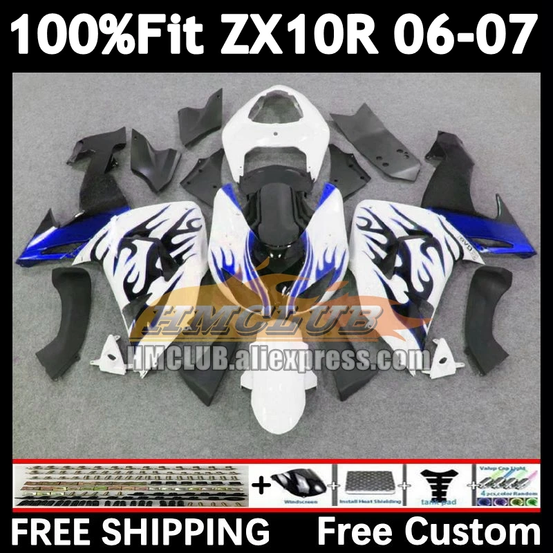 Injection Body For KAWASAKI blue flames NINJA ZX-10R ZX 1000 CC 10R 10 R 168No.32 ZX1000CC 1000CC ZX10R 06 07 2006 2007 Fairing