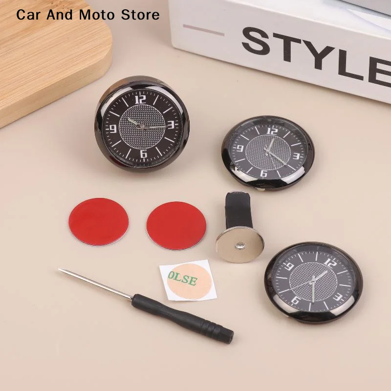 【CMO】Car Clock Luminous Mini Automobiles Internal Stick-On Digital Watch Mechanics Quartz Clocks Auto Ornament 40mm