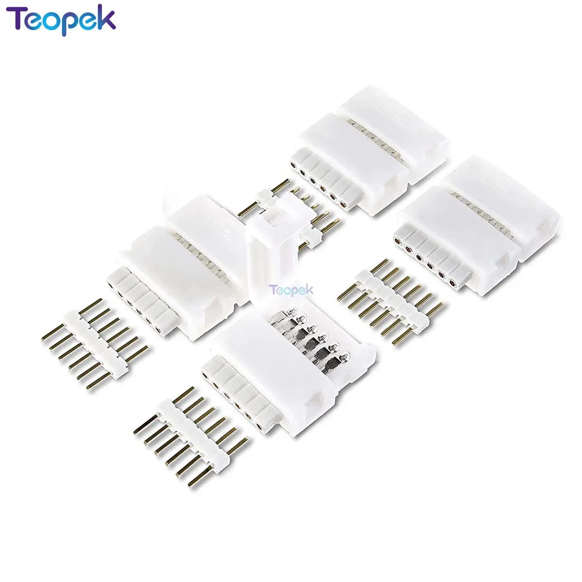 5pcs 6Pin to Cut-End Connector, Stanard 6-PIN V3 2.0 Version for HUE lightstrip RGB+CCT 12mm PCB LED Strip