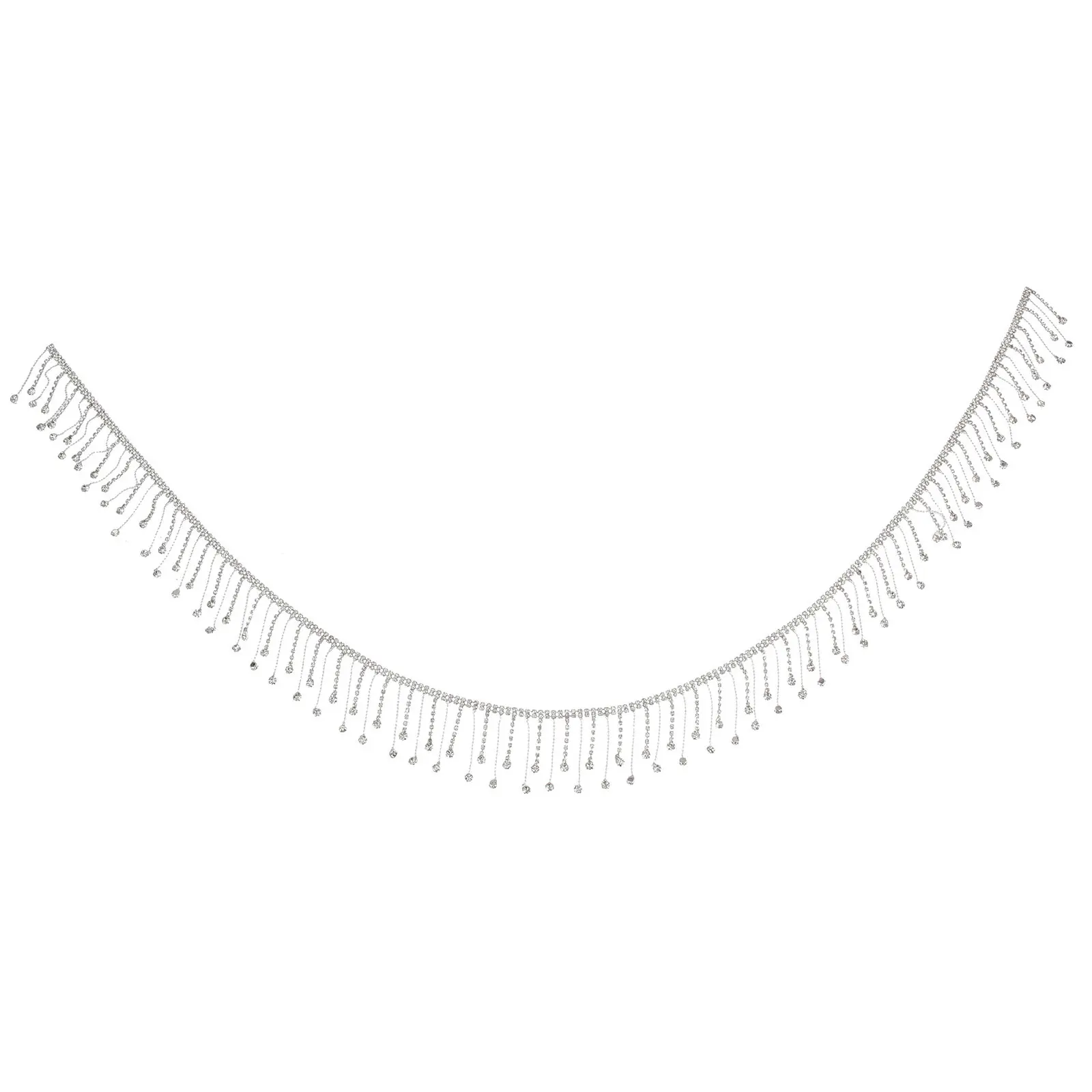 Lightweight Rhinestone Tassel Fine Workmanship DIY Supply Decorative Rhinestone Fringe Clothing Accessory Ribbon