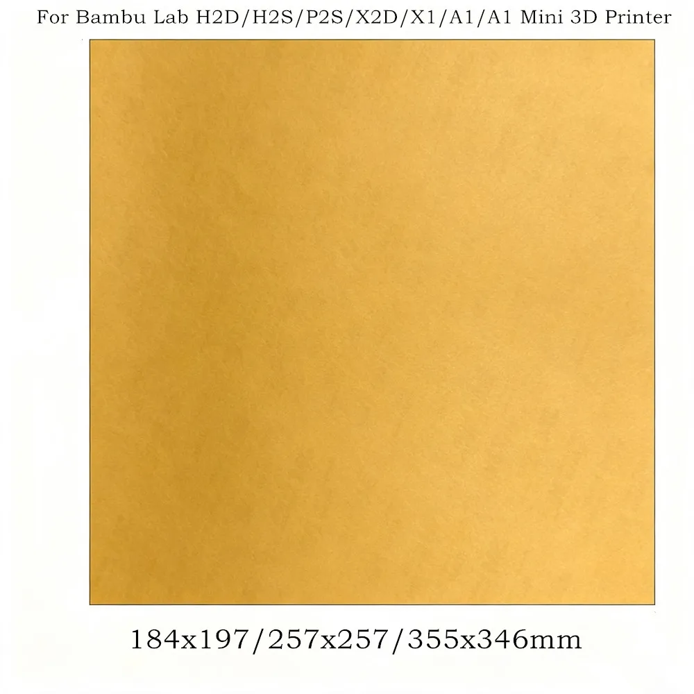 PEI Film Sheet 0.3mm Thick 3D Printer Build Surface with Adhesive Tape for Bambu Lab H2D/H2S/P2S/X2D/X1/A1/A1 mini 3D Printer