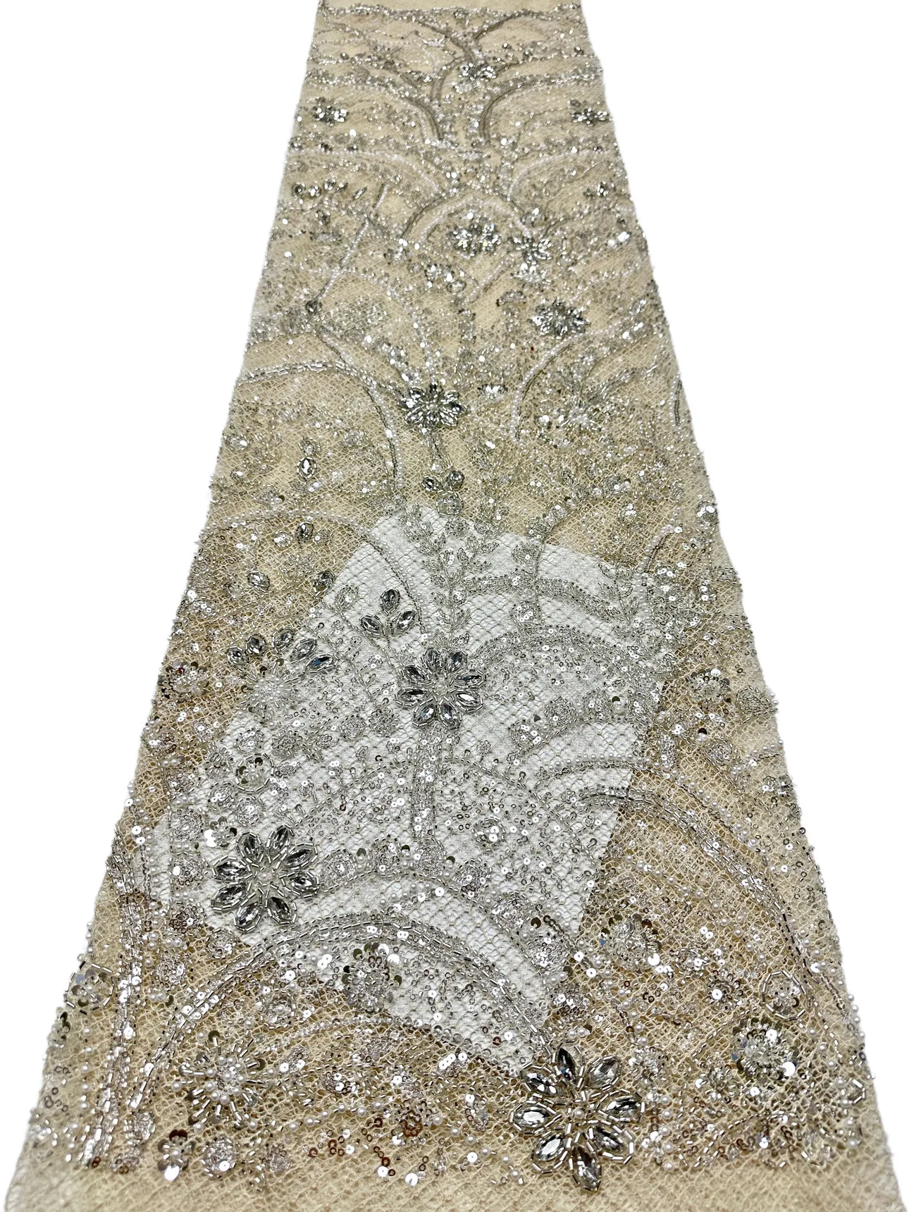 

High Quality African French Beaded Lace Fabric 2026 Sewing Sequins Stones Embroidery Nigeria Lace Fabric for Party Dresses