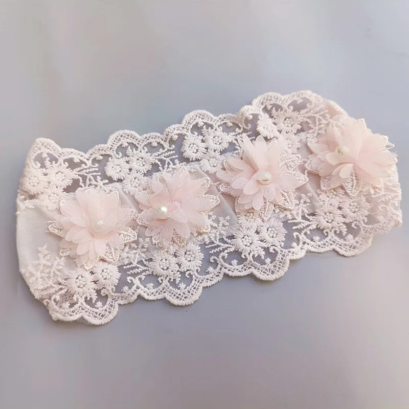 Fashion Baby Hairband Hair Accessories, White and Pink Flower Wide Hairband, Photo Headwear