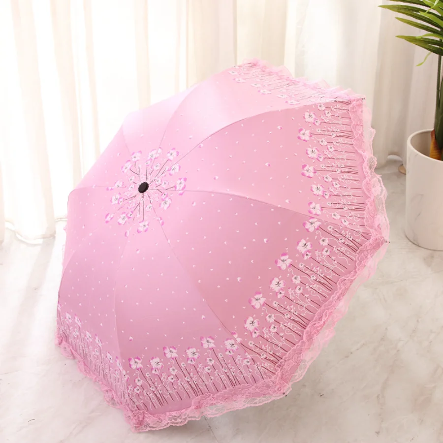 

Outdoor Umbrella Girl Visor Lace Double Layer Women Umbrella Parasol Uv Windproof Luxury Kawaii Aesthetic Paraguas Sunshades