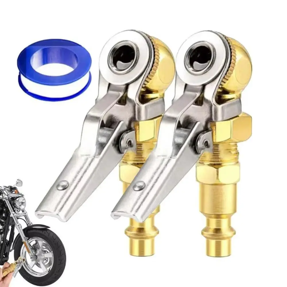 

2Pcs Ball Inflator Pump Valve Connector 1/4inch FNPT Brass Ball Tire Inflator Nozzle Wear-resistant Quick Plug