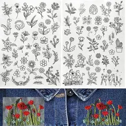 DIY Embroidery Dissolving Transfer Paper Stitching Stick Pattern Stabilizers Flowers and Leaf Designs Handmade Embroidery Crafts