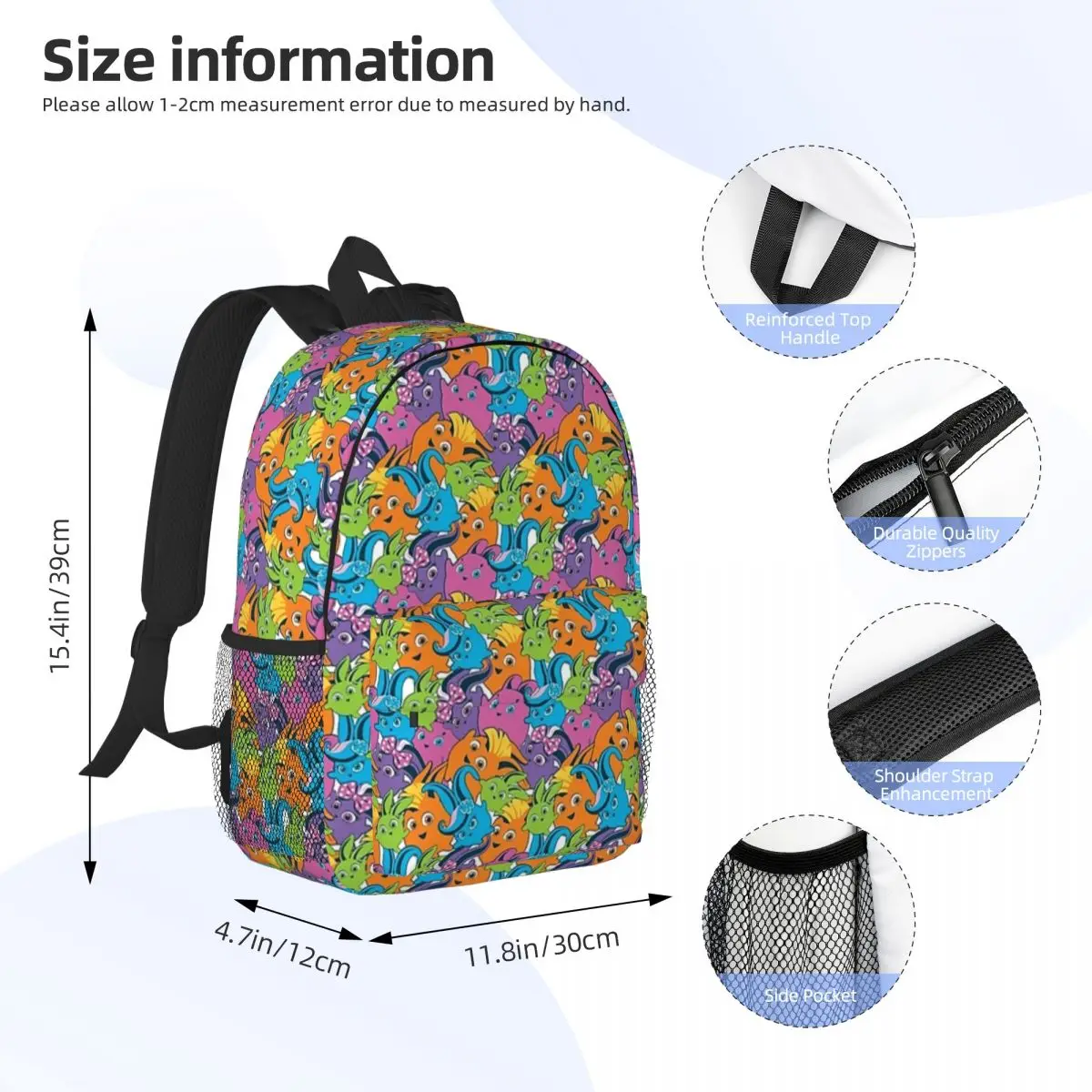 Sunny Bunnies - Pattern Backpacks Boys Girls Bookbag Cartoon Students School Bags Laptop Rucksack Shoulder Bag Large Capacity