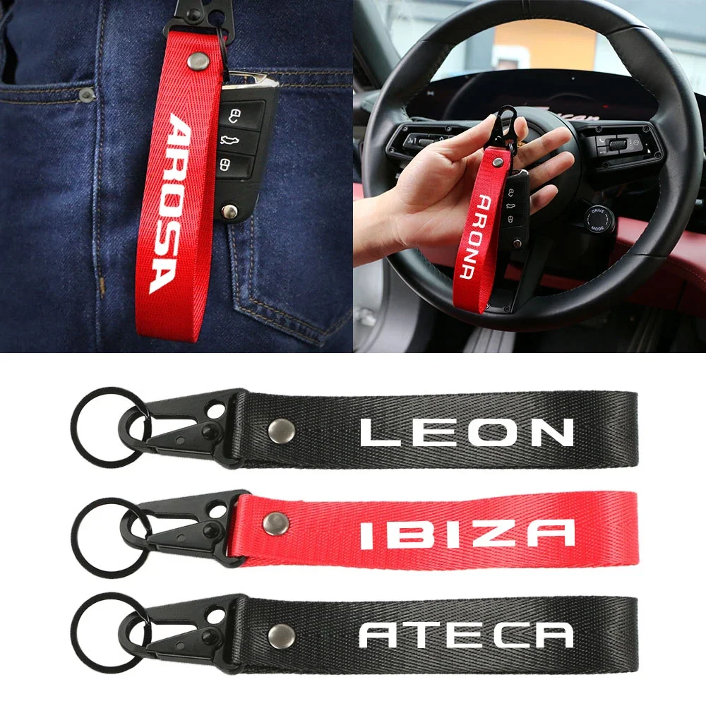 Car Ribbon Keychain Keyring Car Accessories For Seat Leon Ibiza Ateca Arona Cordoba Toledo Altea Alhambra Arosa Exeo Mii Tarraco