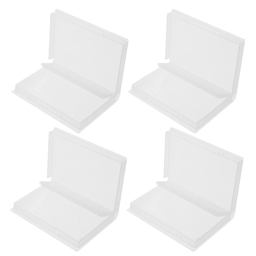 

4 Pcs Nail Bits Storage Box Portable Manicure Tool Organizer Empty Drill Bit Case Plastic Compact Travel Professional Home Use
