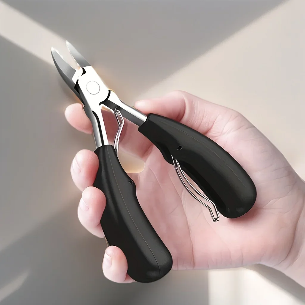 

1 шт. профессиональные немецкие стандартные кусачки для ногтей, плоскогубцы с игольчатыми носами для толстых ногтей, встроенный триммер для пэмпписа, триммер для кромок