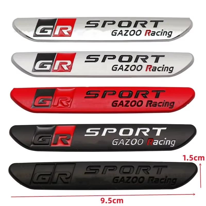 1pc 3D Metal GR Sport Gazoo Racing Logo Emblem Car Rear Trunk Fender Side Badge Sticker For Toyota C-HR RAV4 Fortuner Vios Yaris