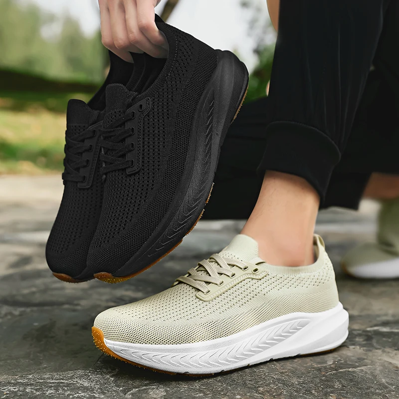 2025 جديد المشي أحذية للمشي للرجال أقدام واسعة حذاء الجري رجل تنفس أحذية رياضية رجالي المضادة للانزلاق حذاء تدريب