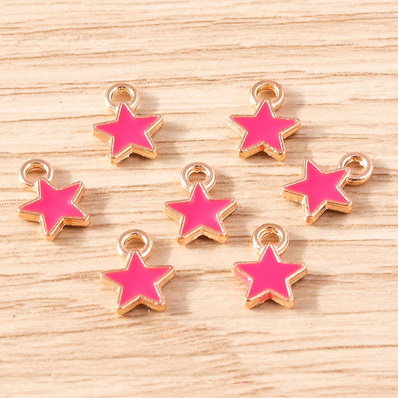 30 stücke 9x9mm süße kleine Emaille Liebe Herz Charms Anhänger für Schmuck machen Tropfen Ohrringe Halsketten Armband DIY Bastel bedarf – Detail 28